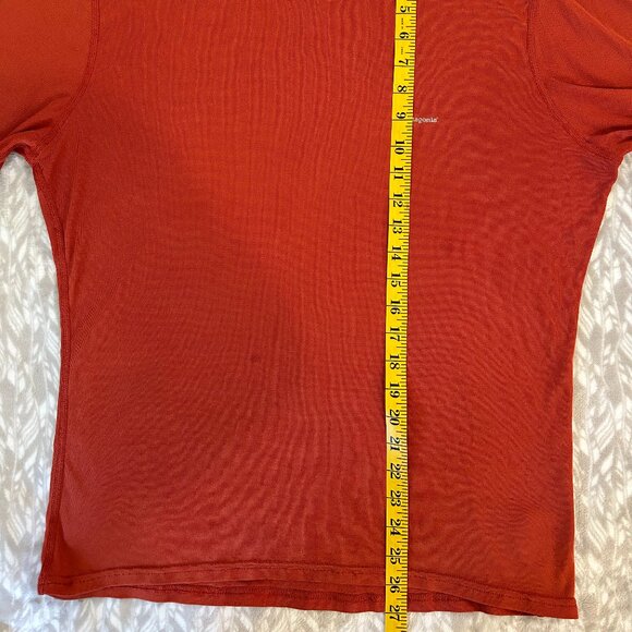 Patagonia Capilene Size L Large Short Sleeve T Shirt Men Orange Stretch - Picture 4 of 16
